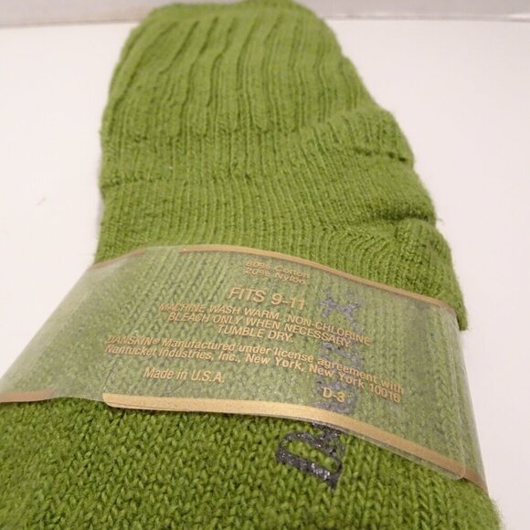 Danskin Vintage Olive Green Slouch Tube Socks Made in USA NEW Fits 9-11 - Picture 3 of 4